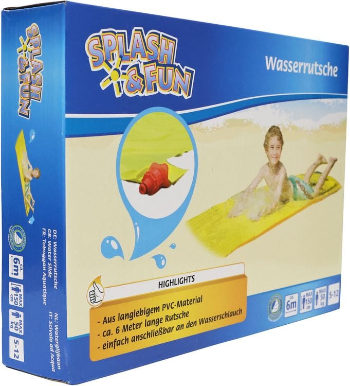 Produktbild: Splash & Fun Wasserrutsche gelb, ca. 600 x 80 cm