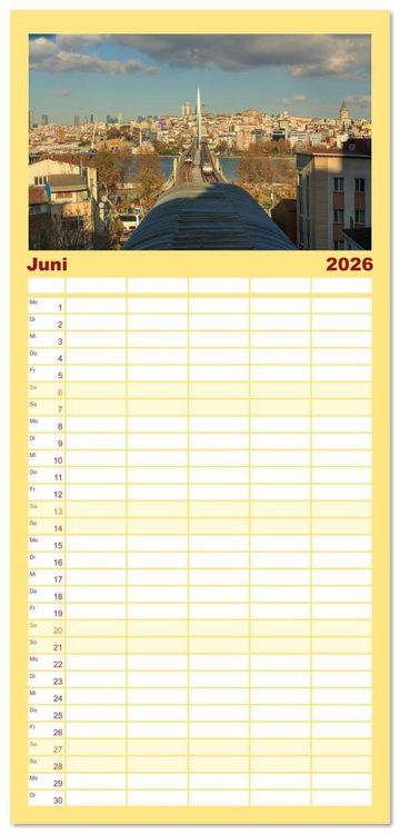 Produktbild: Familienplaner 2026 - Istanbul - Lebendige Metropole voller Geschichte und Pracht mit 5 Spalten (Wandkalender, 21 x 45 cm) CALVENDO