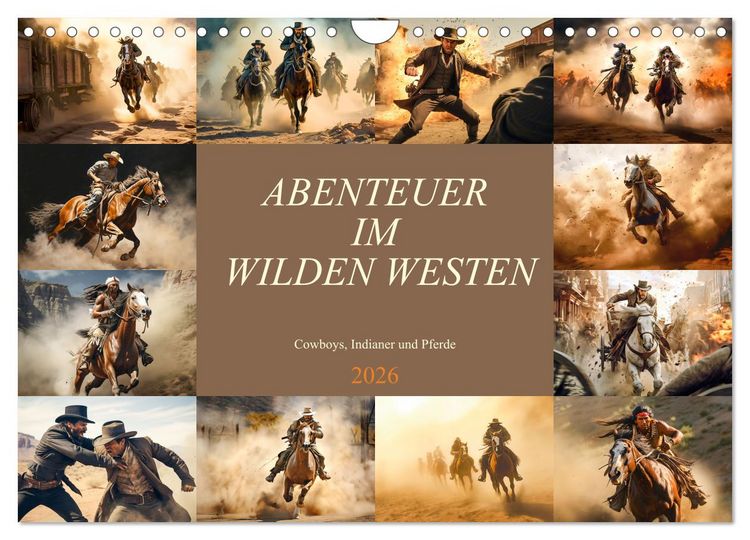 Produktbild: Abenteuer im Wilden Westen (Wandkalender 2026 DIN A4 quer), CALVENDO Monatskalender