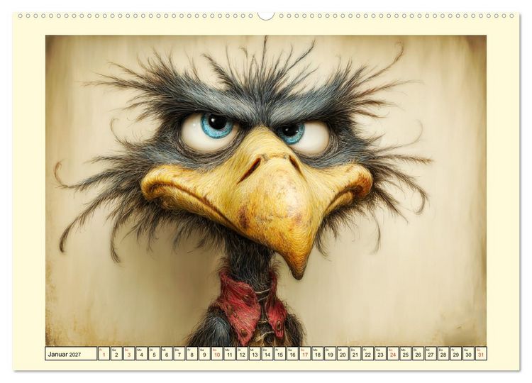 Produktbild: Schr&auml;ge V&ouml;gel. Skurrile Portraits mit Charakter und Charme (hochwertiger Premium Wandkalender 2027 DIN A2 quer), Kunstdruck in Hochglanz