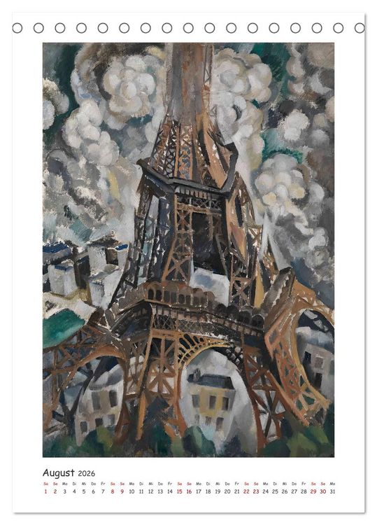 Produktbild: Eiffelturm - Robert Delaunay (Tischkalender 2026 DIN A5 hoch), CALVENDO Monatskalender