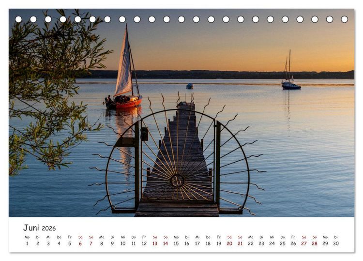 Produktbild: Einzigartige Seen in Bayern (Tischkalender 2026 DIN A5 quer), CALVENDO Monatskalender