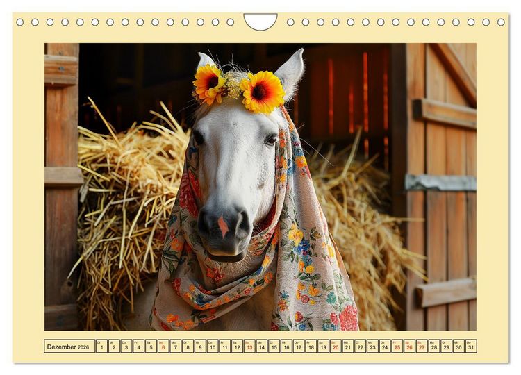 Produktbild: Pferde-Fashion. Modische Highlights auf Hufen (Wandkalender 2026 DIN A4 quer), CALVENDO Monatskalender