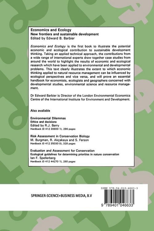 Produktbild: Economics and Ecology