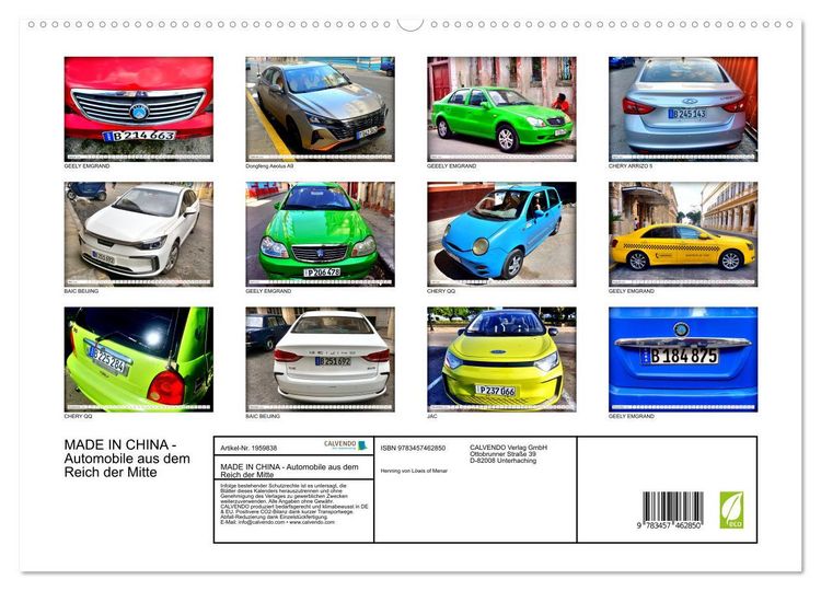 Produktbild: MADE IN CHINA - Automobile aus dem Reich der Mitte (hochwertiger Premium Wandkalender 2026 DIN A2 quer), Kunstdruck in Hochglanz