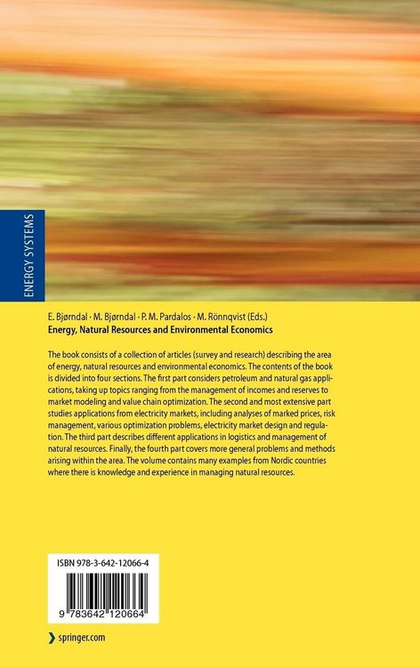 Produktbild: Energy, Natural Resources and Environmental Economics