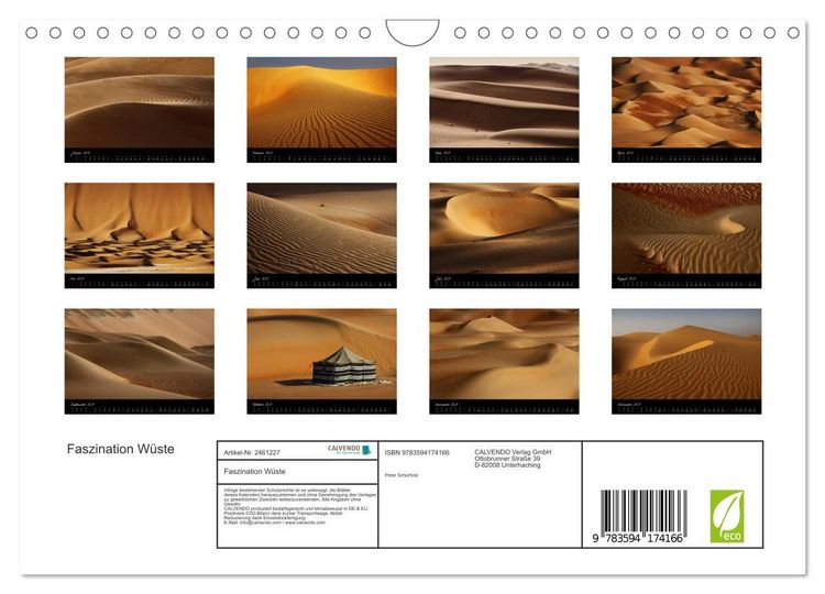 Produktbild: Faszination W&uuml;ste (Wandkalender 2027 DIN A4 quer), CALVENDO Monatskalender
