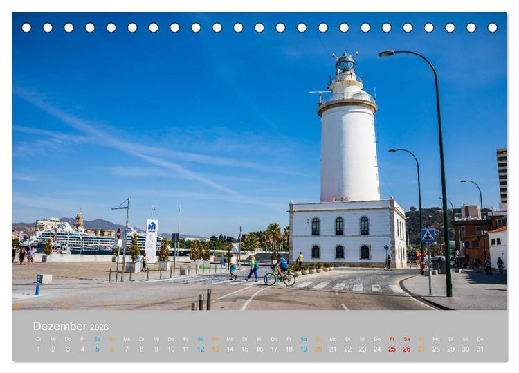 Produktbild: Malaga - andalusische Mittelmeerk&uuml;ste (Tischkalender 2026 DIN A5 quer), CALVENDO Monatskalender