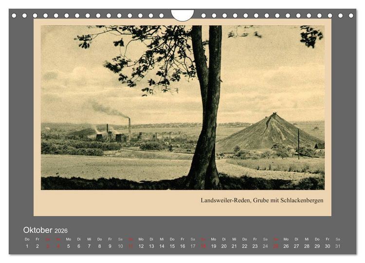 Produktbild: Saarland - vunn domols (frieher), Industrieanlagen (Wandkalender 2026 DIN A4 quer), CALVENDO Monatskalender