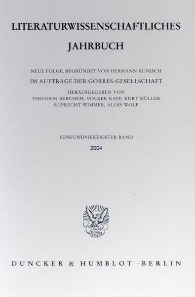 Produktbild: Literaturwissenschaftliches Jahrbuch.