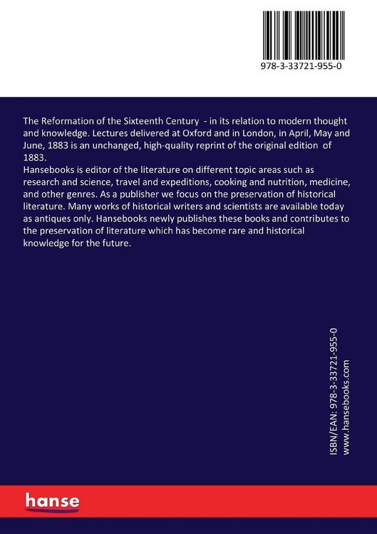Produktbild: The Reformation of the Sixteenth Century