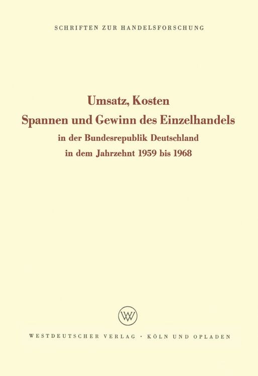 Produktbild: Umsatz, Kosten, Spannen und Gewinn des Einzelhandels