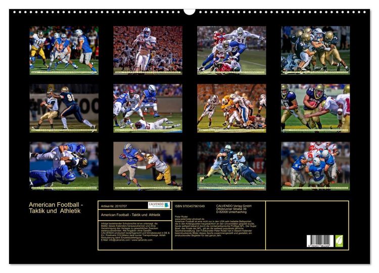 Produktbild: American Football - Taktik und Athletik (Wandkalender 2026 DIN A2 quer), CALVENDO Monatskalender