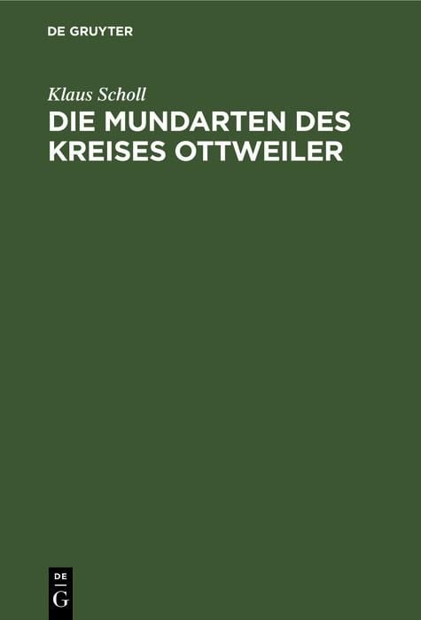 Produktbild: Die Mundarten des Kreises Ottweiler
