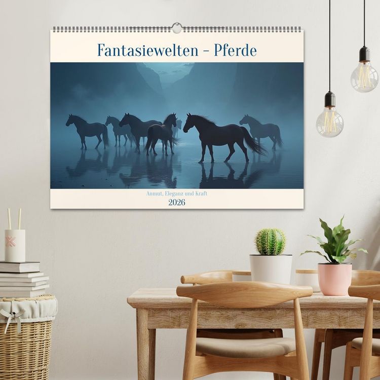 Produktbild: Fantasiewelten - Pferde (Wandkalender 2026 DIN A2 quer), CALVENDO Monatskalender