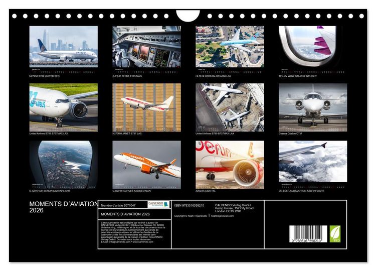 Produktbild: MOMENTS D&acute;AVIATION 2026 (Calendrier mural 2026 DIN A4 vertical), CALVENDO calendrier mensuel