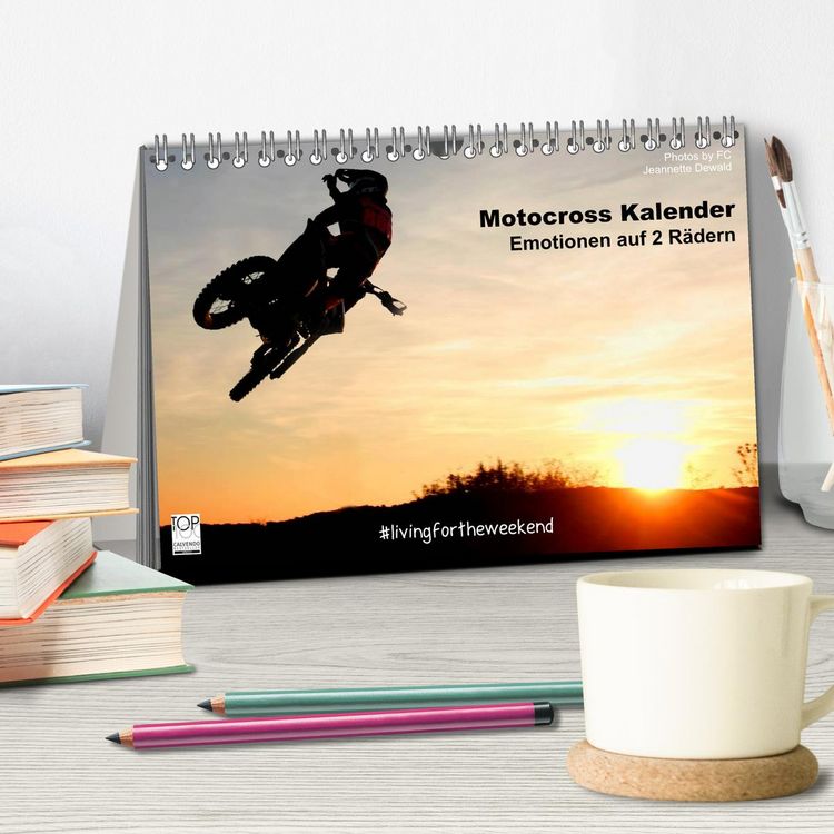 Produktbild: Motocross Kalender - Emotionen auf 2 R&auml;dern (Tischkalender 2026 DIN A5 quer), CALVENDO Monatskalender