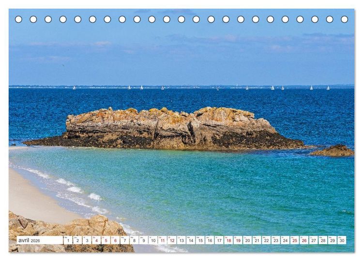 Produktbild: &Agrave; la d&eacute;couverte de la Bretagne - En Finist&egrave;re Sud (Calendrier de bureau 2026 DIN A5 vertical), CALVENDO calendrier mensuel