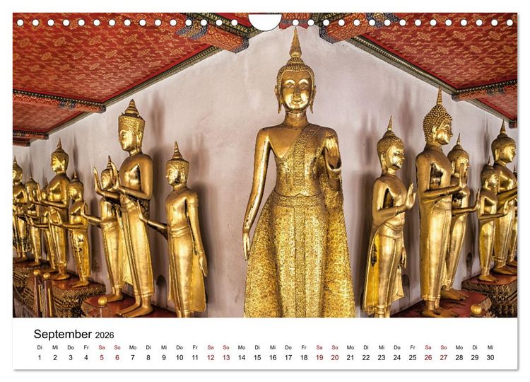 Produktbild: Buddhistische Tempel Thailand (Wandkalender 2026 DIN A4 quer), CALVENDO Monatskalender