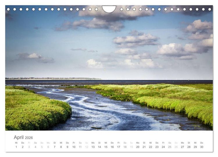Produktbild: Nordfriesische Inselwelt - Bunte Watt- und Wolkenlandschaften (Wandkalender 2026 DIN A4 quer), CALVENDO Monatskalender