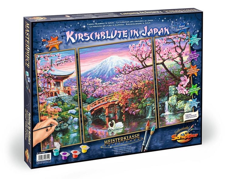 Produktbild: Schipper Malen-nach-Zahlen - Meisterklasse Triptychon - Kirschblüte in Japan