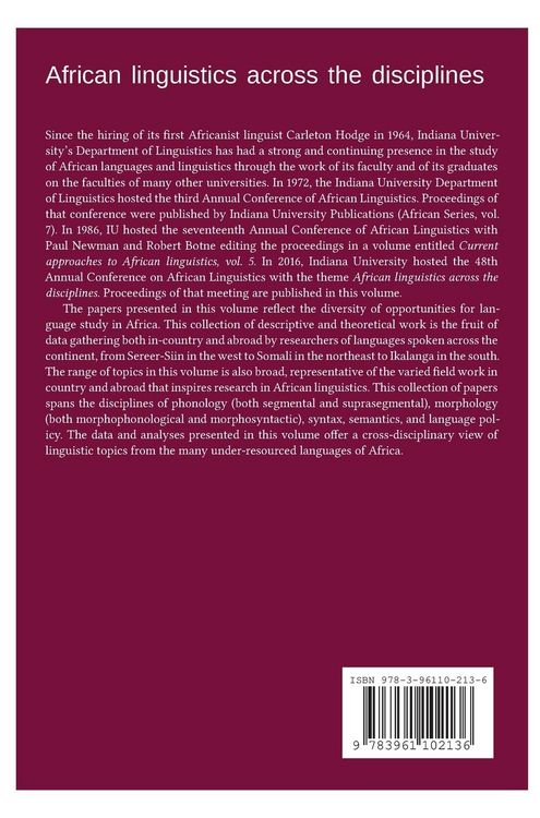 Produktbild: African linguistics across the disciplines