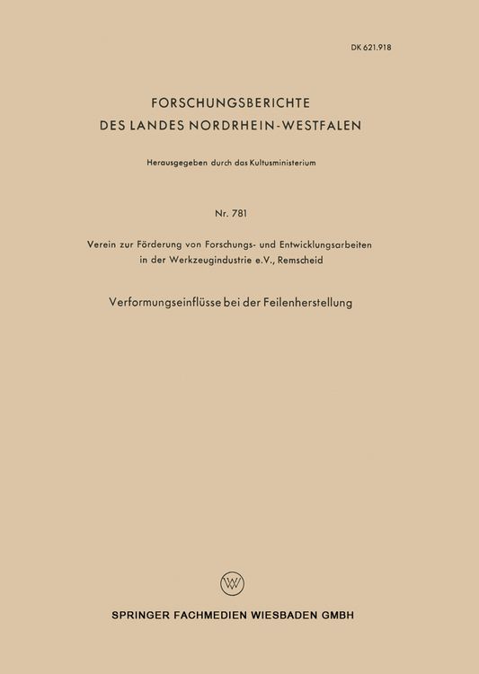 Produktbild: Verformungseinfl&uuml;sse bei der Feilenherstellung