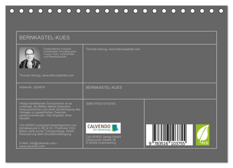 Produktbild: BERNKASTEL-KUES (Tischkalender 2026 DIN A5 quer), CALVENDO Monatskalender