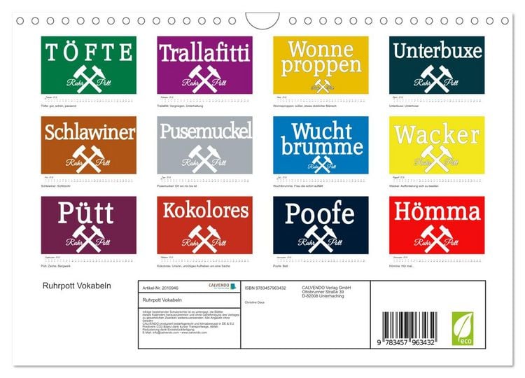 Produktbild: Ruhrpott Vokabeln (Wandkalender 2026 DIN A4 quer), CALVENDO Monatskalender