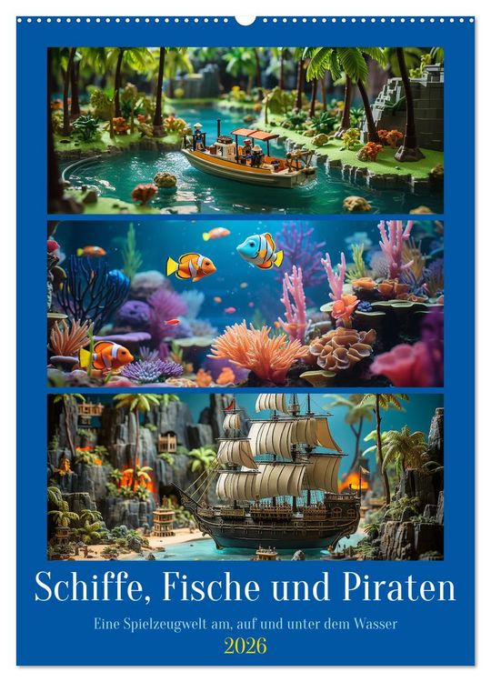 Produktbild: Schiffe, Fische und Piraten (Wandkalender 2026 DIN A2 hoch), CALVENDO Monatskalender
