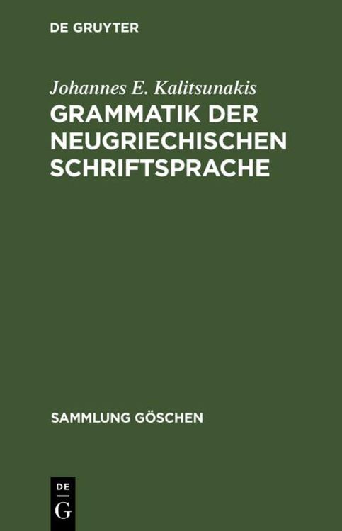 Produktbild: Grammatik der neugriechischen Schriftsprache