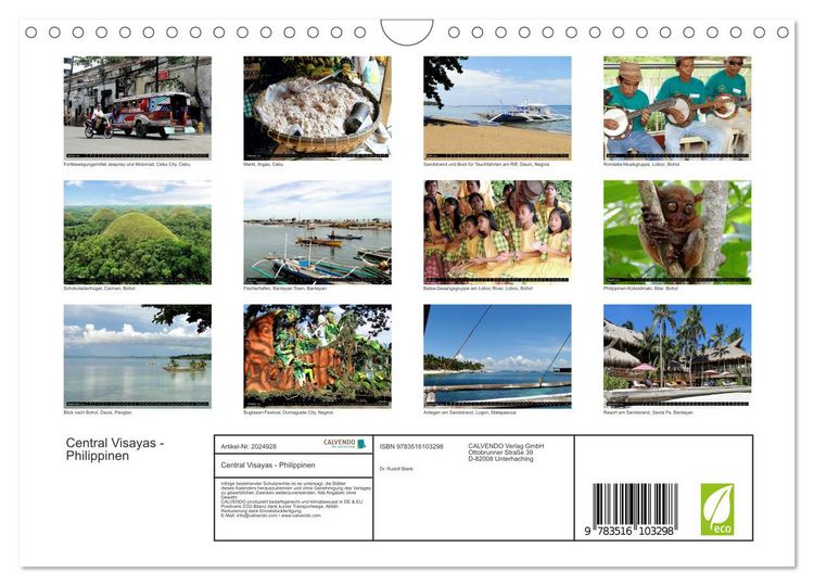 Produktbild: Central Visayas - Philippinen (Wandkalender 2026 DIN A4 quer), CALVENDO Monatskalender