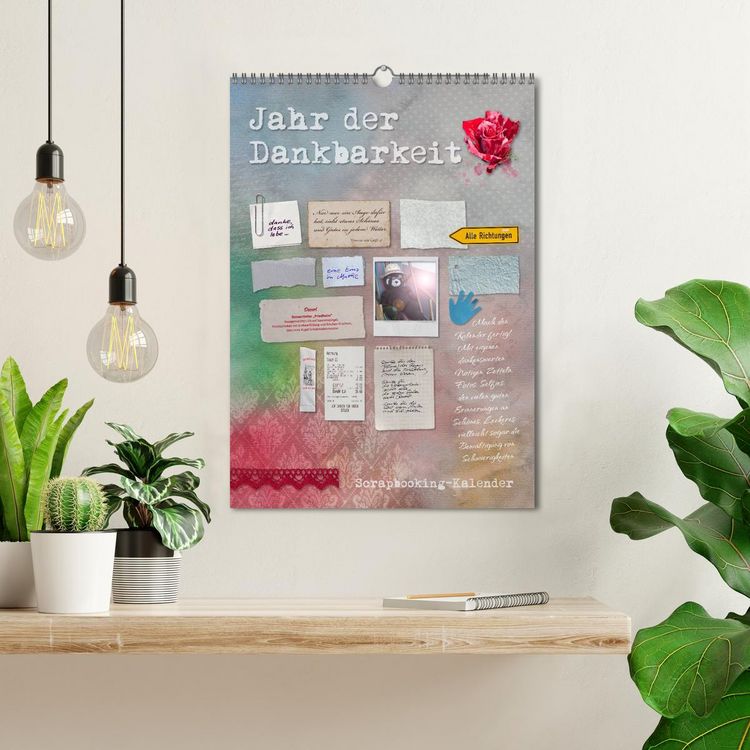 Produktbild: Jahr der Dankbarkeit &ndash; Scrapbooking-Kalender (Wandkalender 2026 DIN A3 hoch), CALVENDO Monatskalender