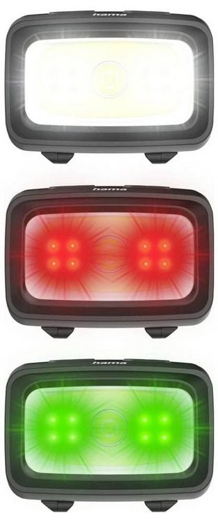 Produktbild: Hama LED-Stirnlampe "HL350", Batterien, COB, Kopflampe, Warnlicht, Pfeife,7 Modi Stirnlampe 95 g