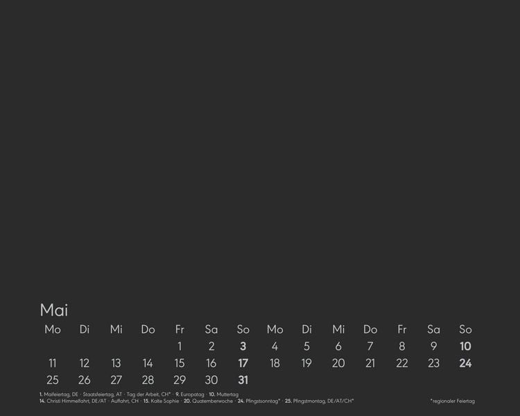 Produktbild: Kreativ-Kalender Tischaufsteller quer schwarz 2026 - Kreativ-Kalender - DIY-Kalender - Kalender zum Basteln - Tischkalender - 20x16