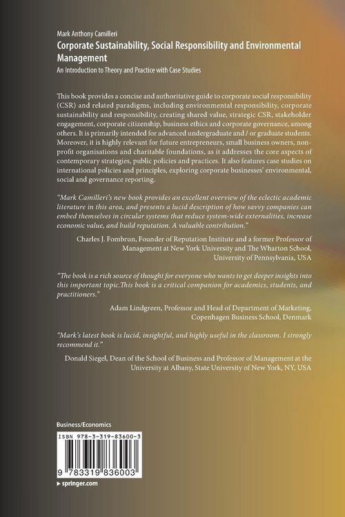 Produktbild: Corporate Sustainability, Social Responsibility and Environmental Management