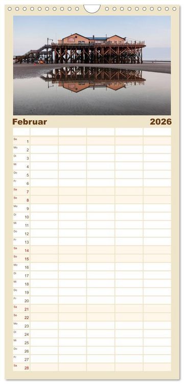 Produktbild: Familienplaner 2026 - Sankt Peter-Ording. Sonne - Strand - Meer mit 5 Spalten (Wandkalender, 21 x 45 cm) CALVENDO