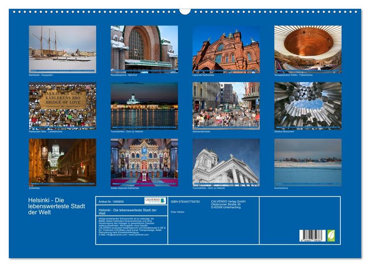 Produktbild: Helsinki - Die lebenswerteste Stadt der Welt (Wandkalender 2026 DIN A2 quer), CALVENDO Monatskalender