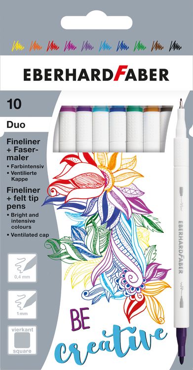 Produktbild: Eberhard Faber Duo Fineliner/Fasermaler BE creative 10 St&uuml;ck Kartonetui