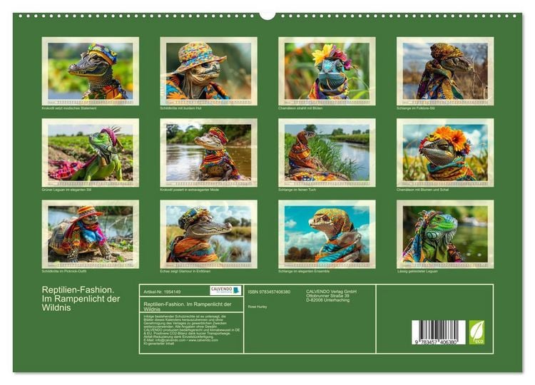 Produktbild: Reptilien-Fashion. Im Rampenlicht der Wildnis (hochwertiger Premium Wandkalender 2026 DIN A2 quer), Kunstdruck in Hochglanz