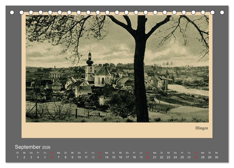 Produktbild: Saarland - vunn domols (frieher), Landkreis Neunkirchen (Tischkalender 2026 DIN A5 quer), CALVENDO Monatskalender