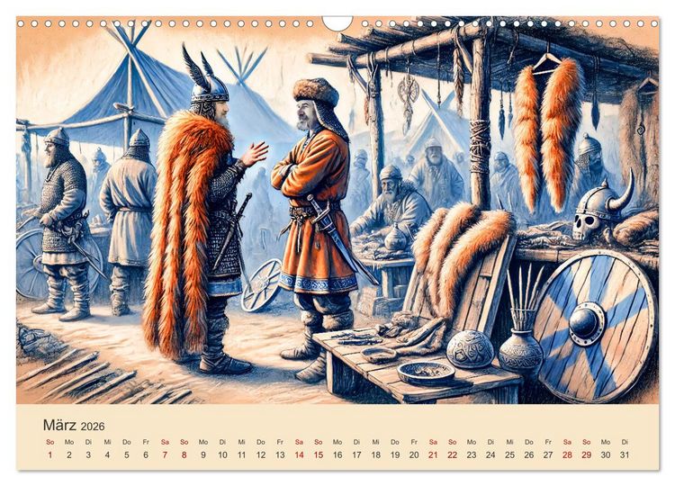 Produktbild: Die Wikingerzeit - Helden, K&ouml;nige und Entdeckungen (Wandkalender 2026 DIN A3 quer), CALVENDO Monatskalender