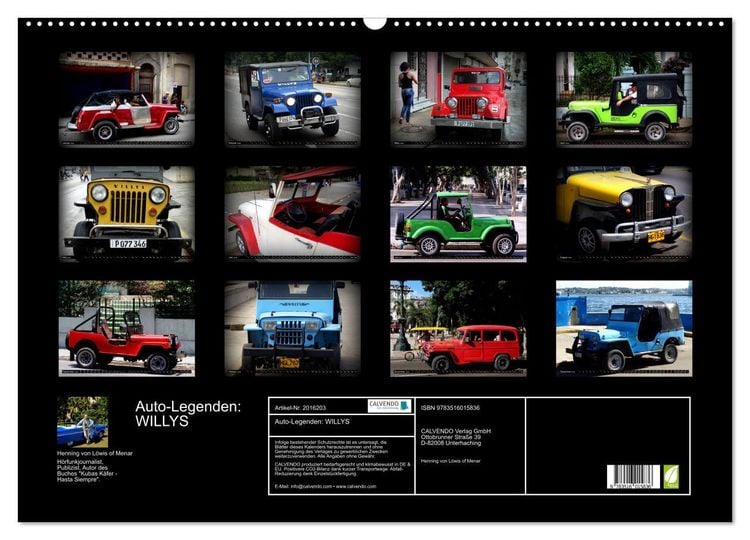 Produktbild: Auto-Legenden: WILLYS (Wandkalender 2026 DIN A2 quer), CALVENDO Monatskalender