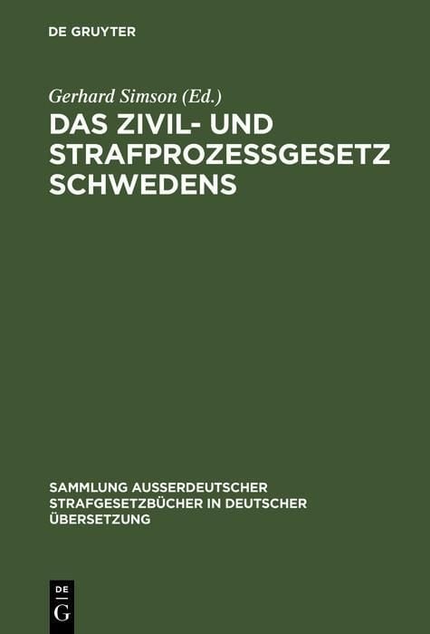 Produktbild: Das Zivil- und Strafproze&szlig;gesetz Schwedens