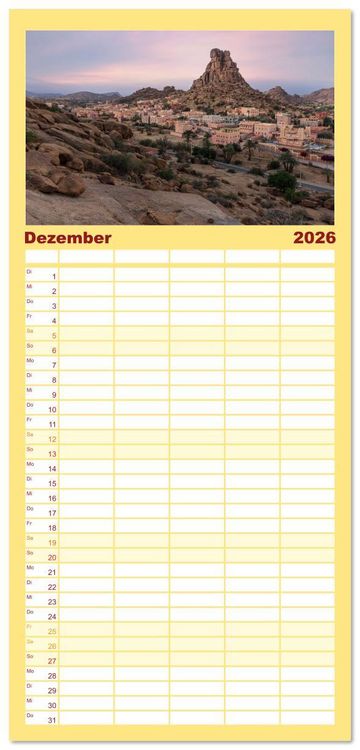 Produktbild: Familienplaner 2026 - Marokko, ein lebendiges Mosaik voller Farben. mit 5 Spalten (Wandkalender, 21 x 45 cm) CALVENDO