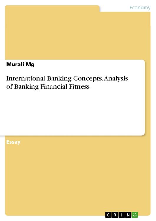 Produktbild: International Banking Concepts. Analysis of Banking Financial Fitness