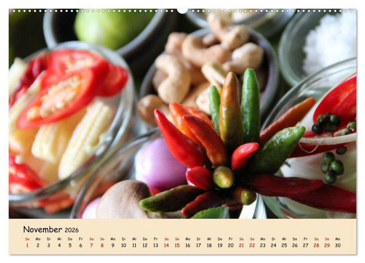 Produktbild: thail&auml;ndische K&uuml;che (hochwertiger Premium Wandkalender 2026 DIN A2 quer), Kunstdruck in Hochglanz