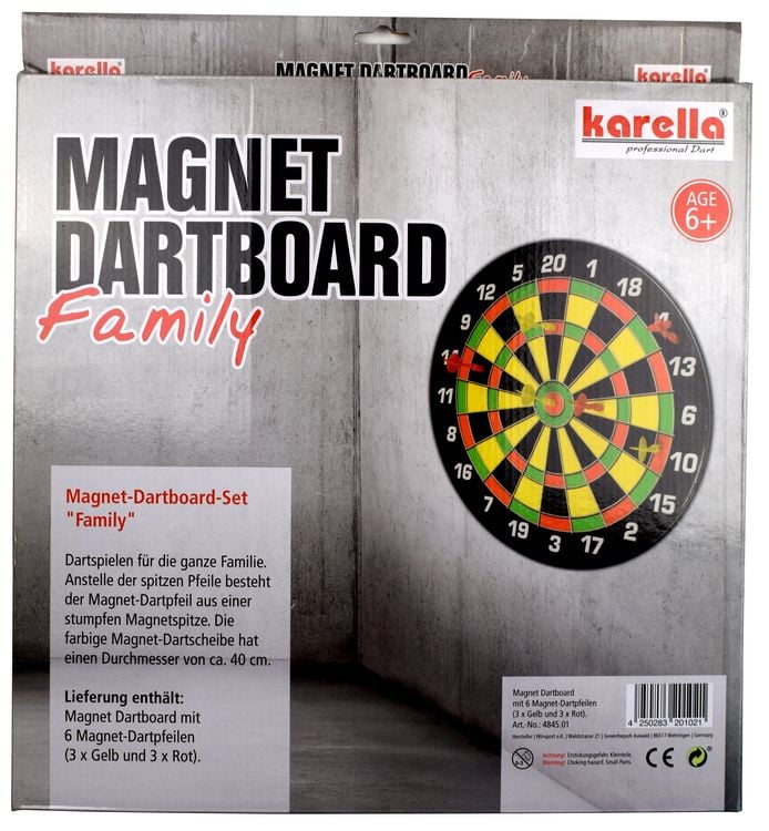 Produktbild: Karella 484501 - Dartboard Magnet - Modell Family inkl. 6 Magnetdarts