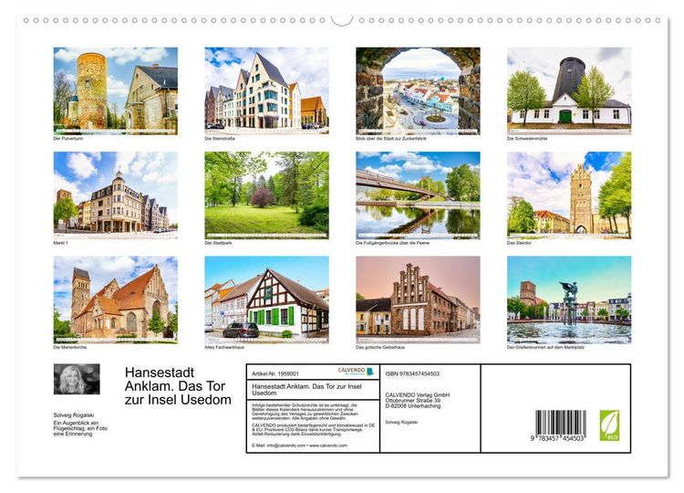 Produktbild: Hansestadt Anklam. Das Tor zur Insel Usedom (hochwertiger Premium Wandkalender 2026 DIN A2 quer), Kunstdruck in Hochglanz