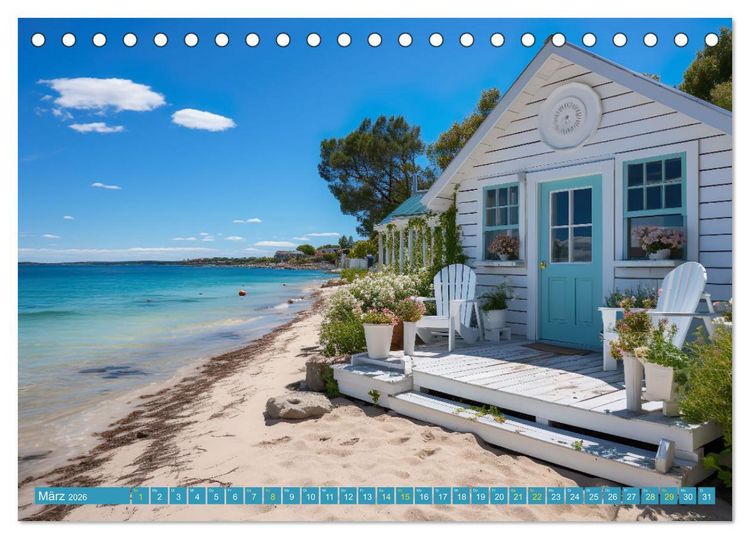 Produktbild: Wundersch&ouml;ne Strandh&auml;user (Tischkalender 2026 DIN A5 quer), CALVENDO Monatskalender